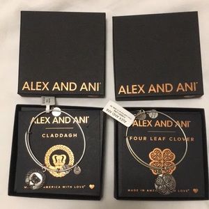 Alex and Ani Bracelets- Claddagh and Four Leaf Clover - separately $20 each